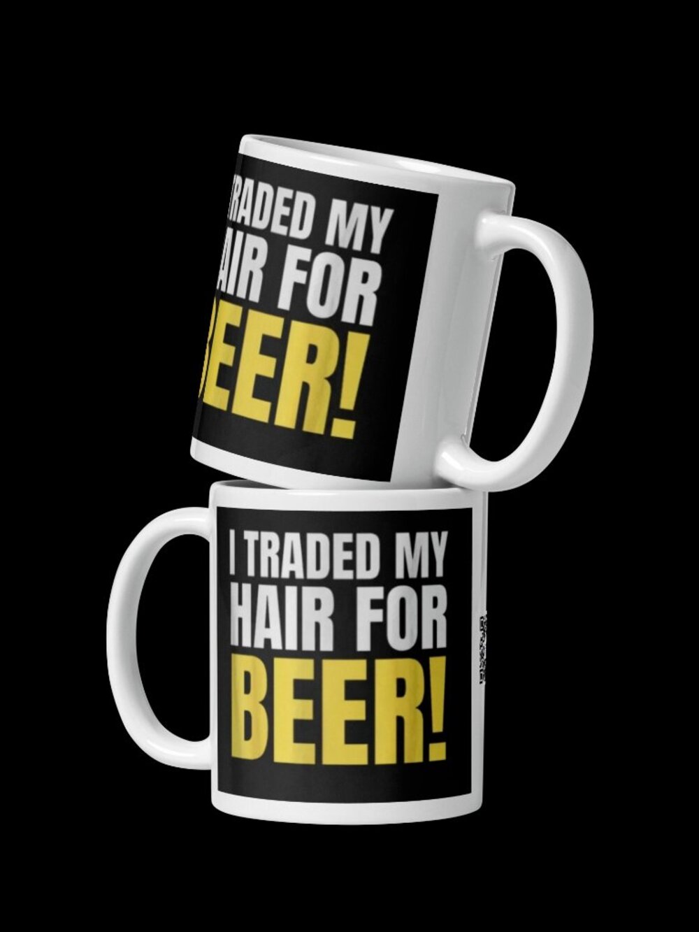 Novelty I Traded My Hair For Beer White Glossy Coffee Tea Mug